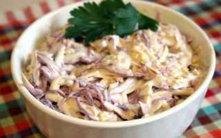 Салат с колбасный сыром — 8 простых и вкусных рецептов