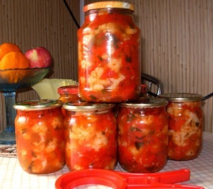 Лечо с цветной капустой на зиму - простой пошаговый рецепт