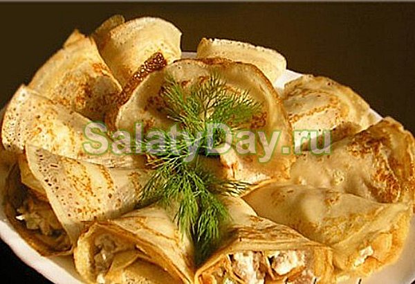 Салат Купеческий в блинчиках
